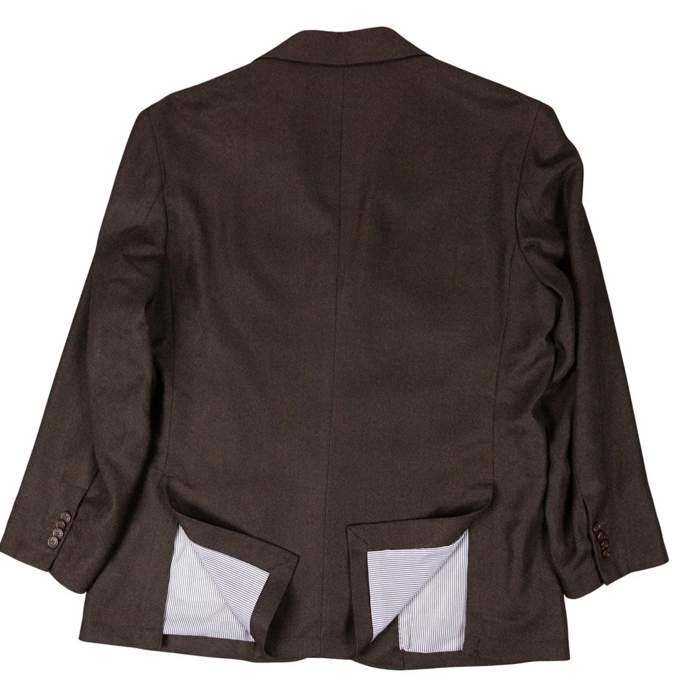 NWT Cremieux Blazer Mens XL Brown Off-Duty Sport Coat Herringbone Surgeon Cuff